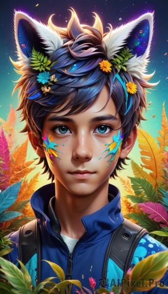 A male in a picturesque outdoors