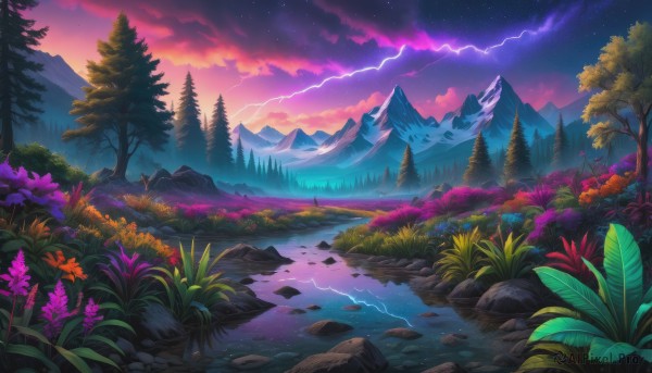 The wonder of a lightning in a peaceful outdoors