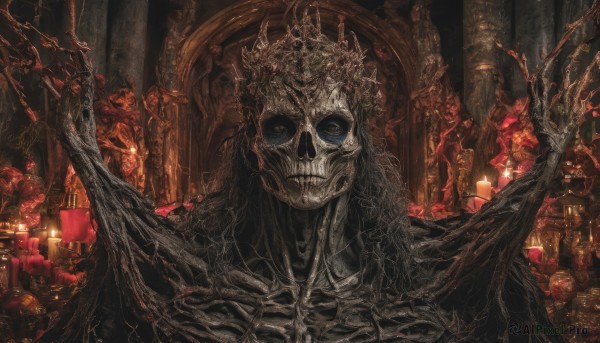 A male in a picturesque fiery scenery