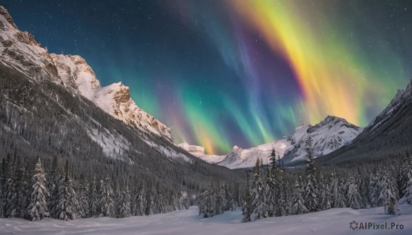 The wonder of a landscape in a bold snowy outdoors