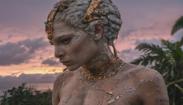 A female in a dynamic sunset outdoors