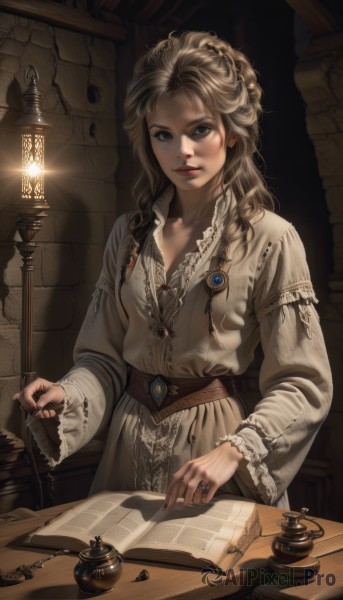 A female in a picturesque window