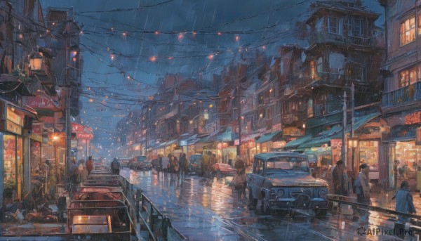 The allure of a motor vehicle in a dynamic rainy outdoors