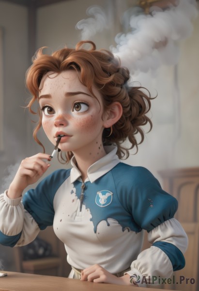 A female in a dynamic smoke