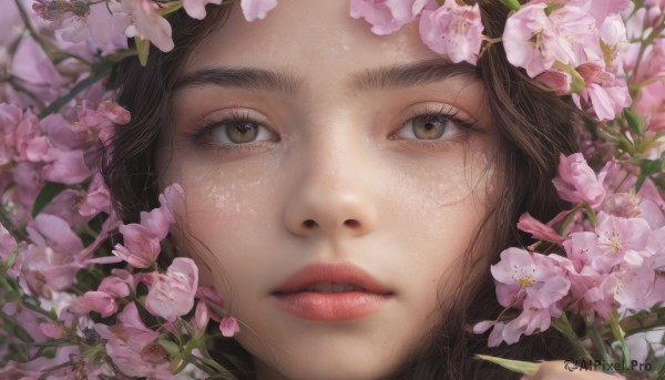 A female set against the backdrop of a breathtaking cherry blossoms
