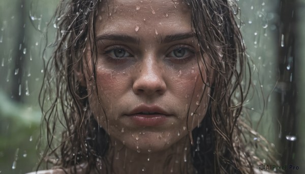 The majestic beauty of a female set within a calm rainy dynamic scene