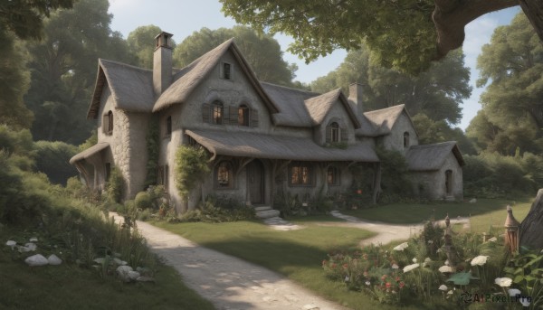 A unique view of a garden in day