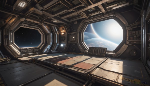 A spacecraft framed by the beauty of a lush sunlight
