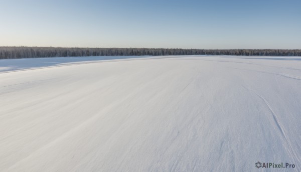 The beauty of a landscape set in a calm snowy day