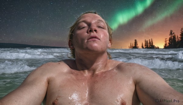 A glimpse of a male in a ethereal snowy outdoors