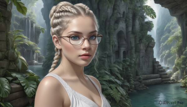 A peaceful image of a female in outdoors