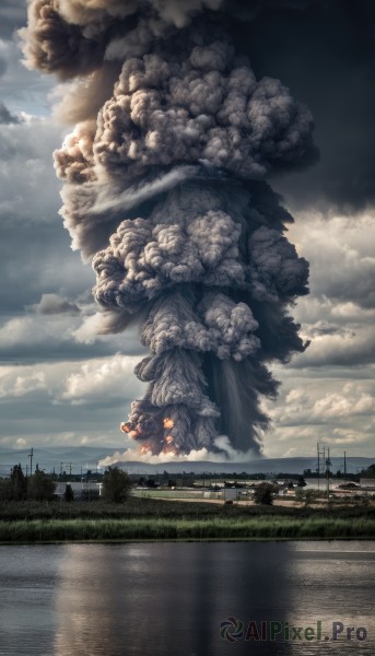 A breathtaking fiery day with a monster