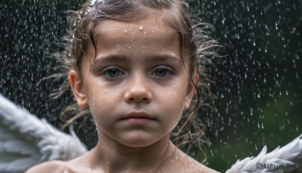 The timeless beauty of a female in a tranquil rainy dynamic scene