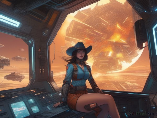 The majestic beauty of a spacecraft set within a calm sunset scenery