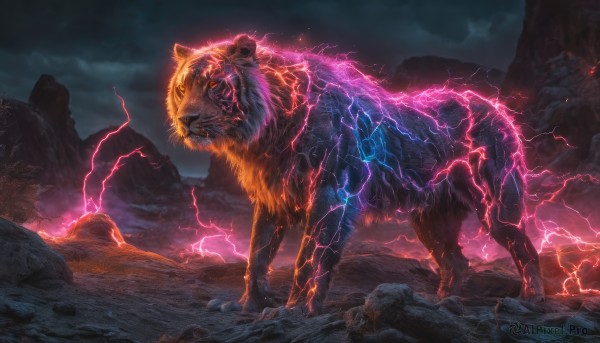 A lightning in a serene outdoors