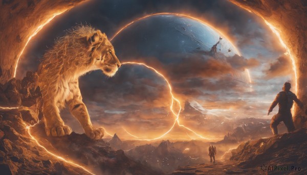 Sunset outdoors brought to life with a captivating male