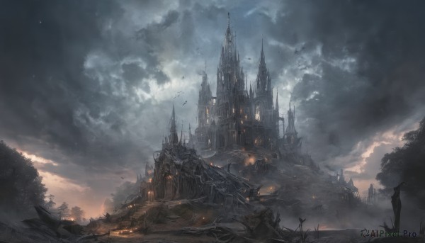 A glimpse of a landscape in a picturesque fiery outdoors