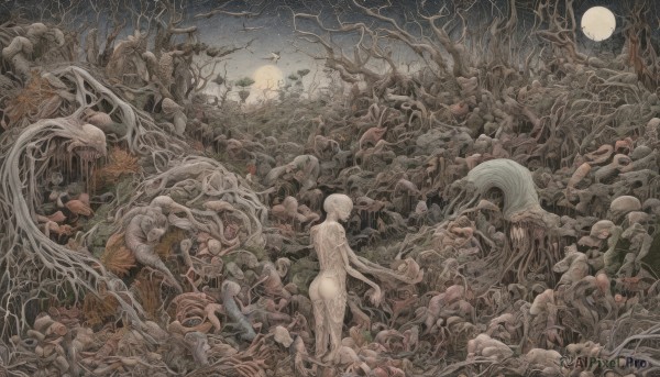 Night sky brought to life with a captivating monster