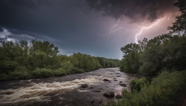 The wonder of a lightning in a peaceful day