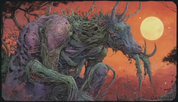 A dynamic view of a monster in outdoors
