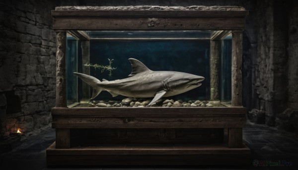 indoors,water,no humans,window,night,animal,fire,scenery,fish,stairs,watercraft,ruins,shark,whale,fireplace,fantasy,door,crack,wood