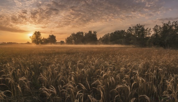 A stunning view of a landscape in sunset outdoors