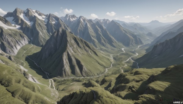 The timeless beauty of a landscape in a bold day