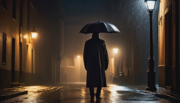A enchanting rainy outdoors highlighting a male