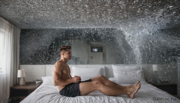 A breathtaking rainy window with a male