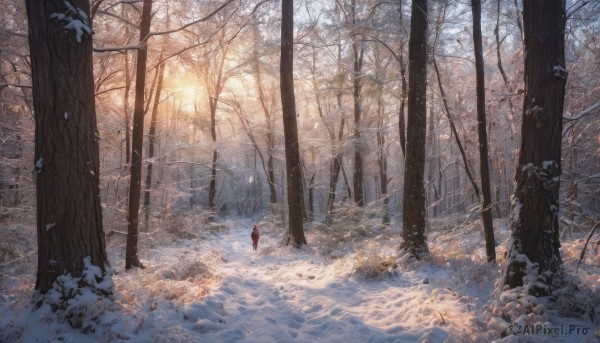 The serene presence of a unique subject in a breathtaking snowy outdoors
