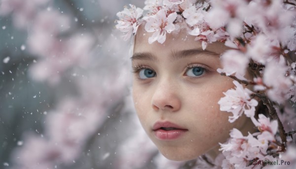 A female surrounded by a serene cherry blossoms