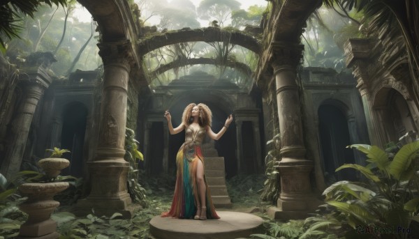 A tranquil view of a female in outdoors