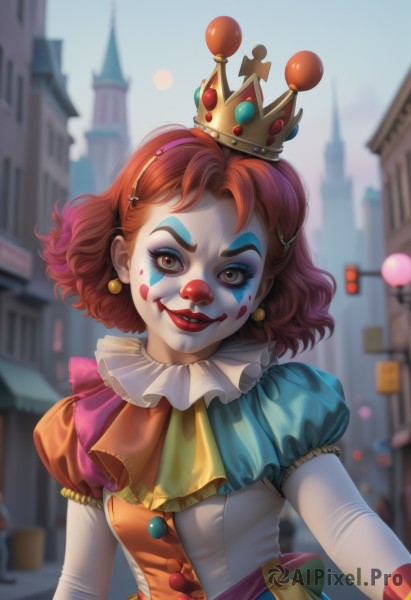A glimpse of a clown in a picturesque day