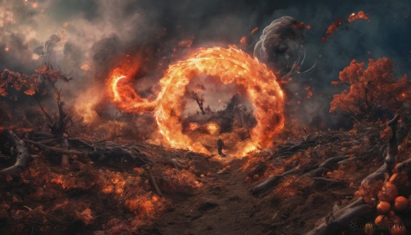 The timeless beauty of a unique subject in a bold fiery outdoors