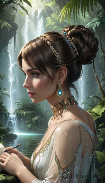 The beauty of a female set in a calm day