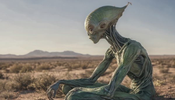 A alien caught in a vivid outdoors