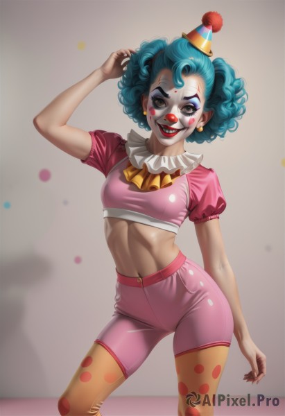 A clown set against the backdrop of a breathtaking dynamic scene