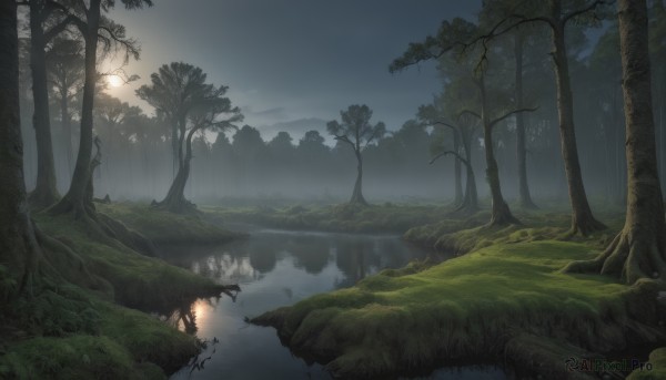 The timeless beauty of a landscape in a tranquil rainy outdoors