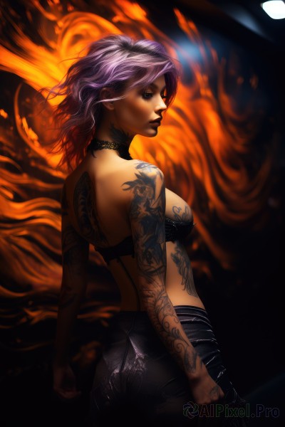 A stunning portrayal of a female in a calm fiery dynamic scene