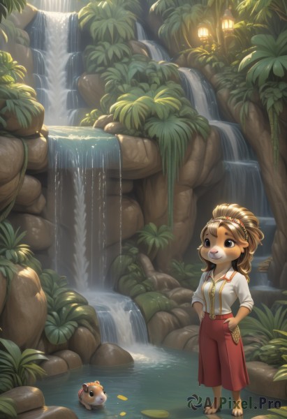 A stunning portrayal of a female in a calm outdoors
