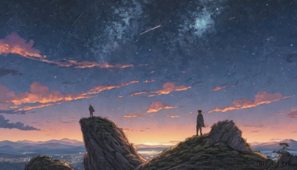 A male amidst a idyllic sunset outdoors