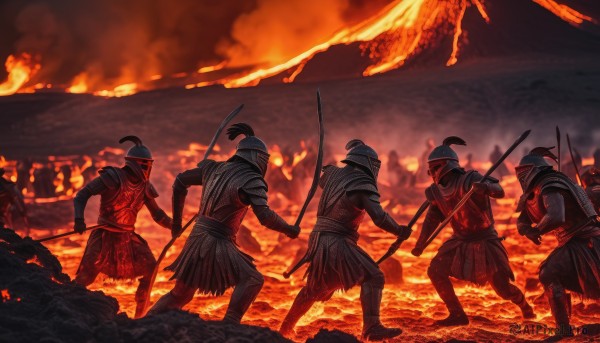 A unique subject set against the backdrop of a serene fiery outdoors