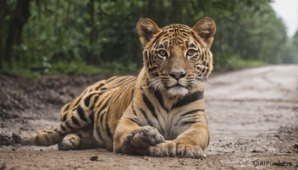 A tiger in a tranquil day