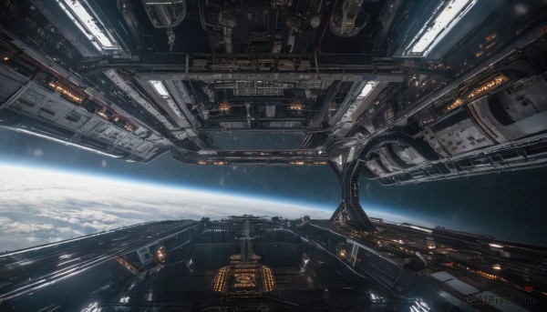 Image of a spacecraft in a beautiful scenery