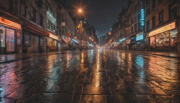 A delightful capture of a street within rainy outdoors