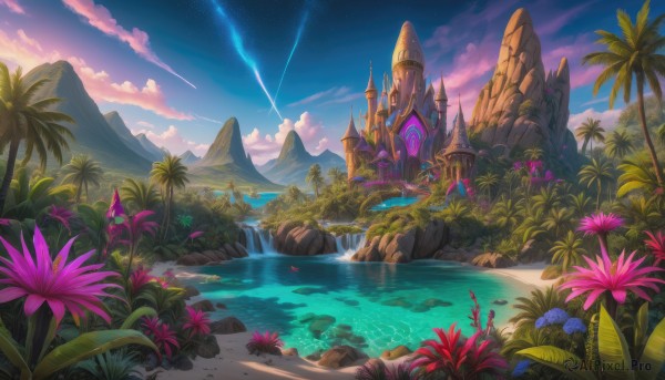 A majestic outdoors featuring a waterfall