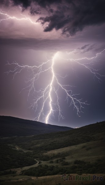 A breathtaking outdoors with a lightning
