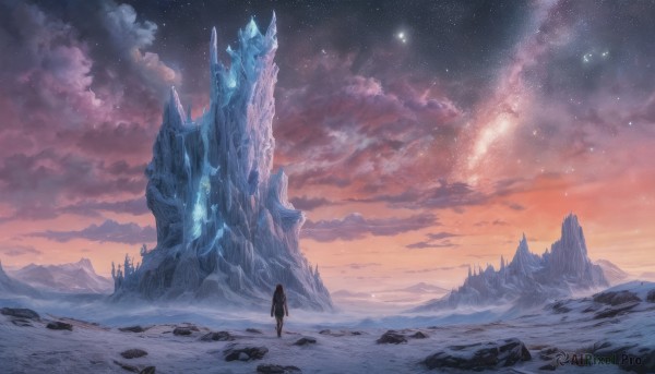 Image of a male in a peaceful snowy outdoors