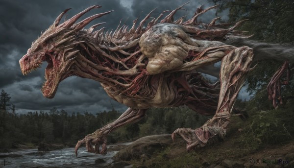 A glimpse of a monster in a lush outdoors