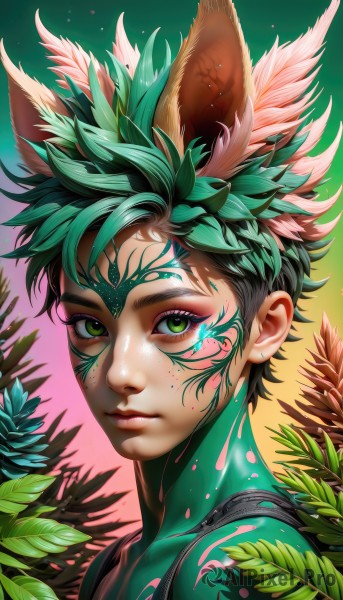 A glimpse of a male in a lush dynamic scene